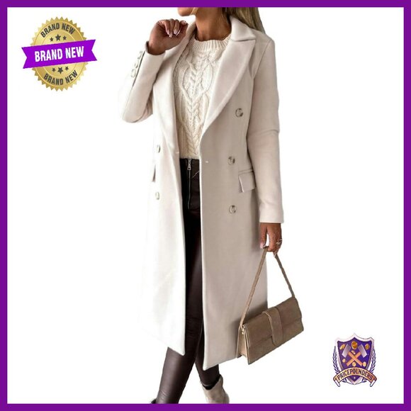 Long Wool Peacoat Double Breasted Trench Coat Women's Winter Coat